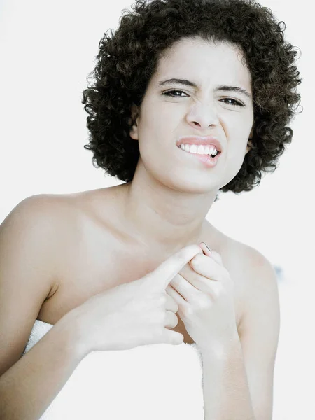 Close Young Man Towel — Stock Photo, Image