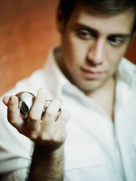 Retrato Joven Con Barba Camisa Blanca — Foto de Stock