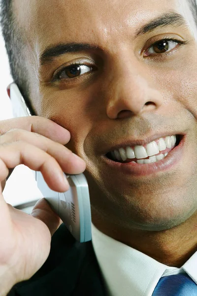 Close Homem Negócios Falando Telefone — Fotografia de Stock