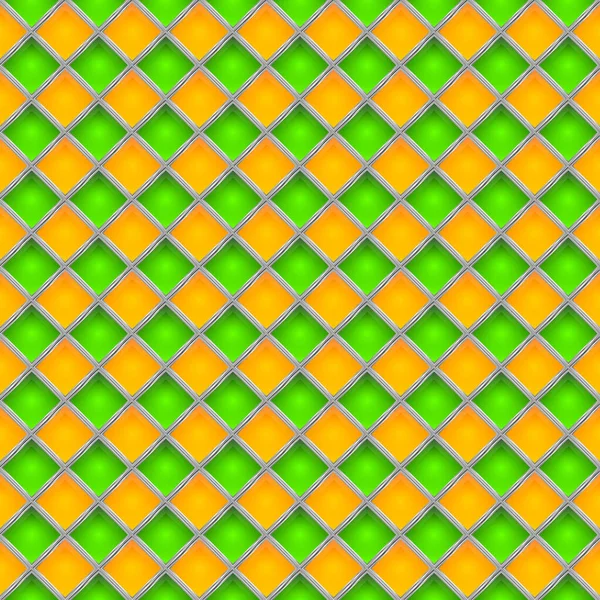 Zelená Oranžová Mozaika Pozadí Ilustrace — Stock fotografie