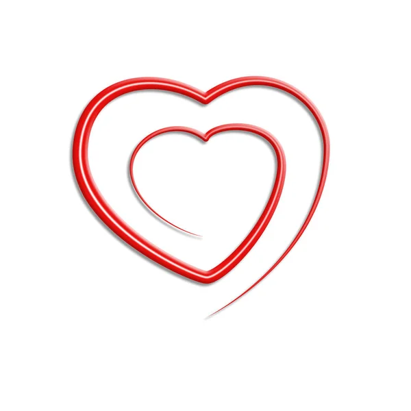 Red Heart White Background — Stock Photo, Image