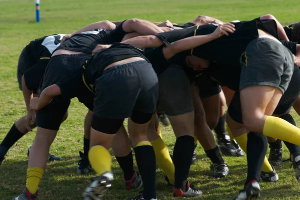 Gruppe Von Menschen Spielt Fußball Park — Stockfoto