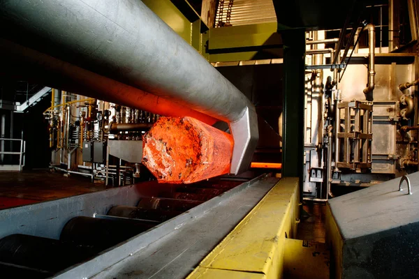 Hot Steel Coming Out Blast Furnace — Stock Photo, Image