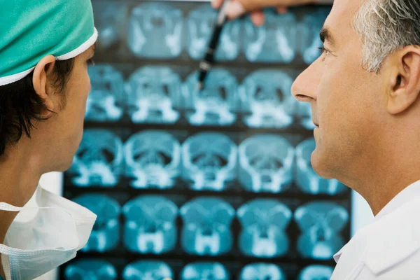 Portrait Young Male Doctor Medical Mask Standing Pharmacy Store — Stock Photo, Image