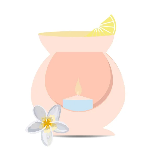 Aromalapma Heating Candle Essential Oil Lamp Vector Illustration Isolated Spa — Stock Photo, Image