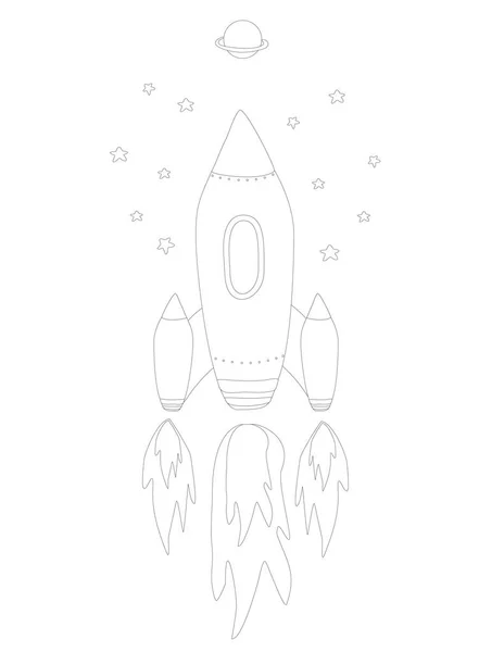 Rocket Launch Icon Outline Illustration Spaceship Vector Icons Web — Stock Photo, Image