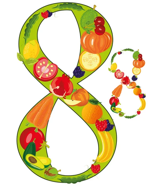 Vector Illustratie Van Een Kleurrijk Fruit Alfabet — Stockfoto
