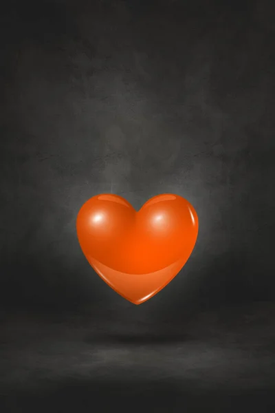 Corazón Naranja Aislado Sobre Fondo Estudio Negro Ilustración —  Fotos de Stock