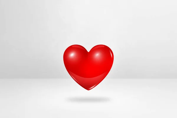 Corazón Rojo Aislado Sobre Fondo Estudio Blanco Ilustración — Foto de Stock