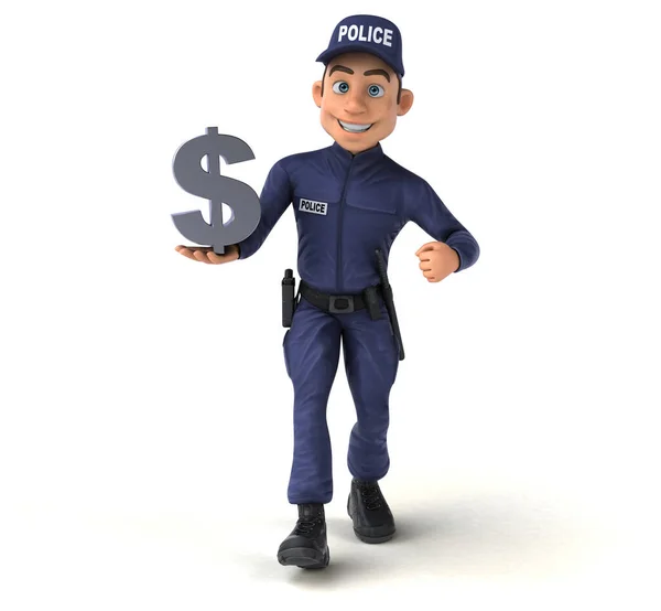 Leuke Illustratie Van Een Cartoon Police Officer — Stockfoto