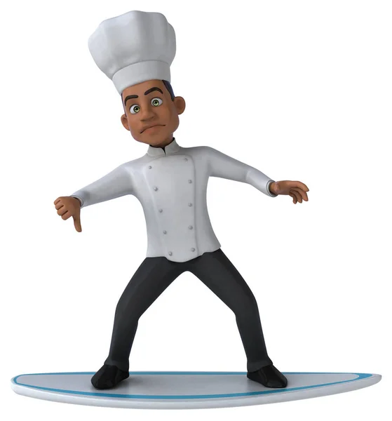 孤立在白色背景上的有趣的卡通厨师 — 图库照片