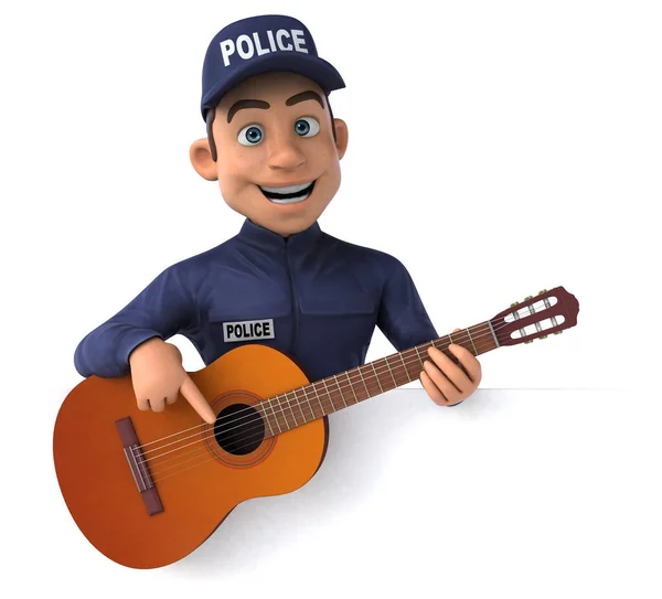 Fun Illustration Cartoon Police Officer — Stock Photo, Image