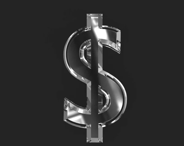 Белое Полированное Стекло Четким Шрифтом Доллар Песо Знак Изолирован Темной — стоковое фото