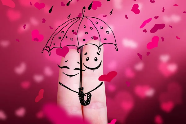 Valentine Day Concept Red Umbrella Heart — Stock Photo, Image