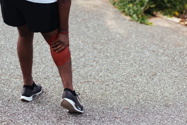 Asiático Joven Atleta Deporte Corredor Negro Hombre Stand Usar Pies — Foto de Stock