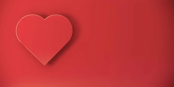 Coração Vermelho Fundo Vermelho Conceito Dia Dos Namorados — Fotografia de Stock