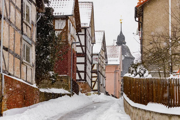 Oude Houten Kerk Sneeuw — Stockfoto