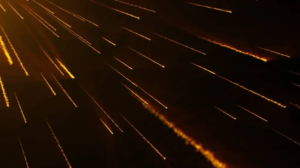 Computadora Generó Lluvia Cometas Voladores Con Colas Largas Representación Muchas —  Fotos de Stock