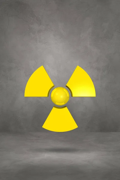 Radioaktywny Symbol Izolowany Betonowym Tle Studia Ilustracja — Zdjęcie stockowe