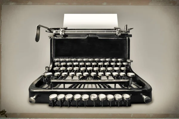 Máquina Escrever Vintage Com Espaço Cópia — Fotografia de Stock