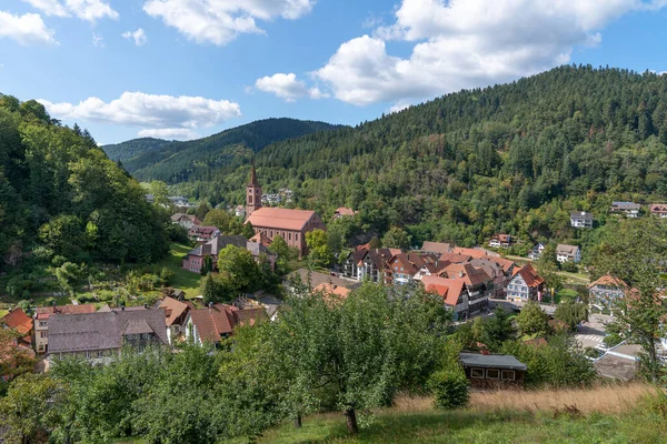 View Schiltach Kinzigtal Valley Black Forest Germany Part Town Center — Stock Photo, Image