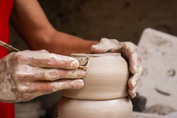 Keramik Utarbetandet Processen Vid Traditionell Fabrik Den Vackra Lilla Staden — Stockfoto