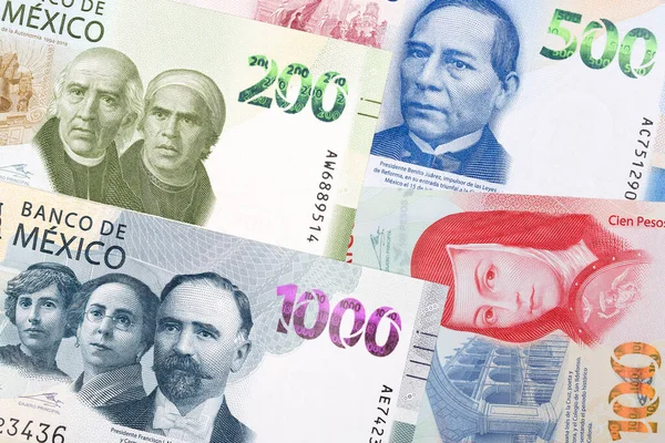 Mexikanischer Peso Eine Neue Banknotenserie Ein Hintergrund — Stockfoto