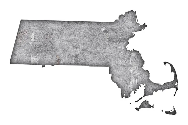 錆びた金属にアメリカの地図 — ストック写真