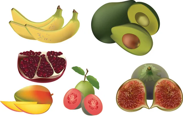 Set Fruits Vegetables Vector Illustration — Stock Photo, Image