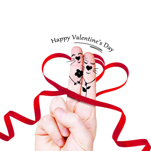 Cartão Dia Dos Namorados Com Casal Apaixonado — Fotografia de Stock