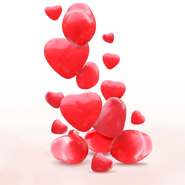 Red Heart Balloons Isolated White Background — Stock Photo, Image