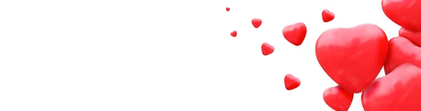 Alla Hjärtans Dag Bakgrund Med Röda Hjärtan Konvertering — Stockfoto