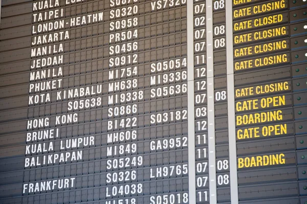 Close Arrival Departure Board Airport — Stock Photo, Image