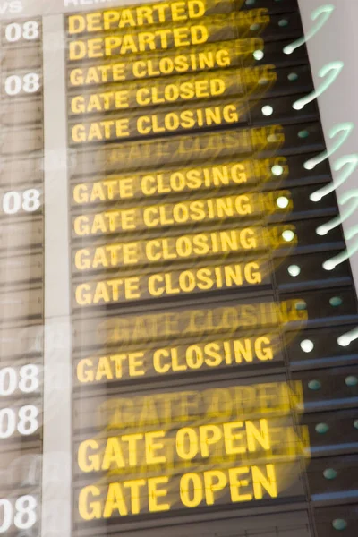 Close Arrival Departure Board Airport — Stock Photo, Image