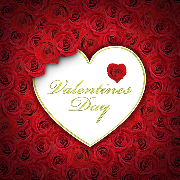 Valentine Day Background Hearts Flowers — Stock Photo, Image