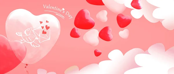 Hintergrund Zum Valentinstag Liebe Und Valentinstag Illustration — Stockfoto