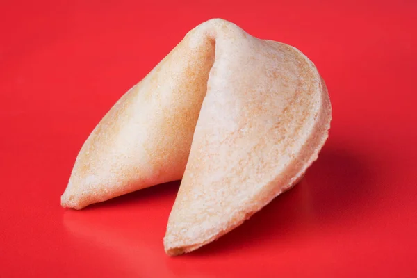 Close Piece Cookie Red Background — Stock Photo, Image