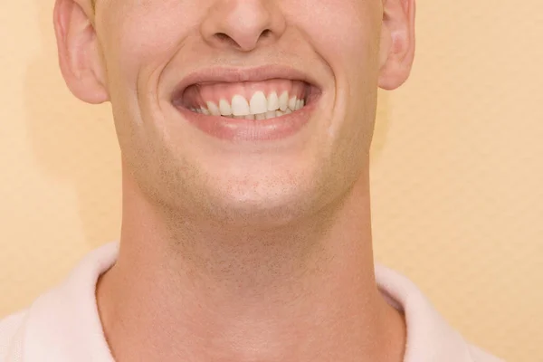 Close Smiling Young Man Smile Face — Stock Photo, Image