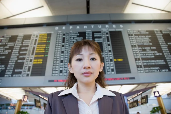 Portrait Businesswoman Airport — Stock Photo, Image