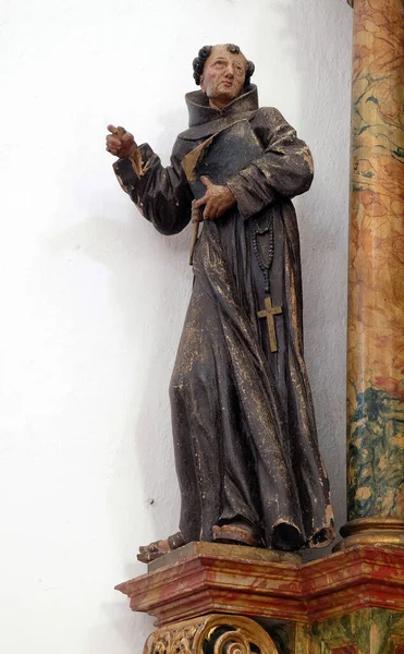 Statue Saint Bernardin Sur Autel Saint François Assise Dans Église — Photo