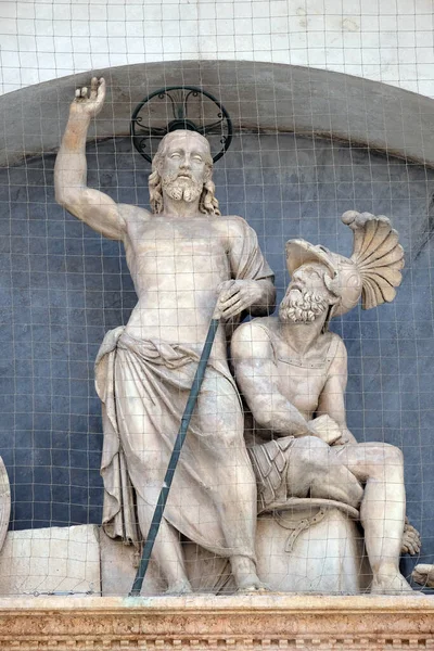 Luneta Ressurreição Fachada Basílica San Petronio Por Alfonso Lombardi Bolonha — Fotografia de Stock