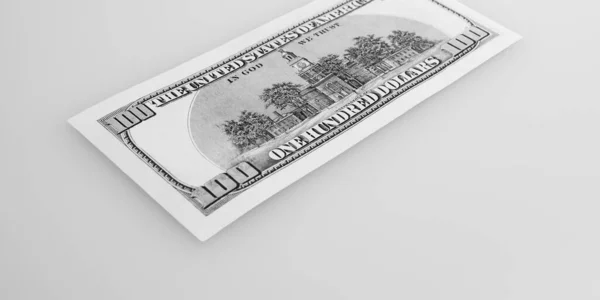 One Hundred Dollar Cash Bill Light Background Layout Mockup Place — Stock Photo, Image