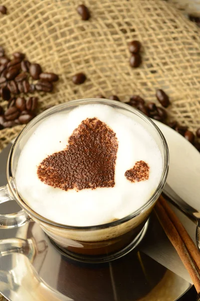 Tarçın Çubuklu Kahve Fincanı Şeker — Stok fotoğraf