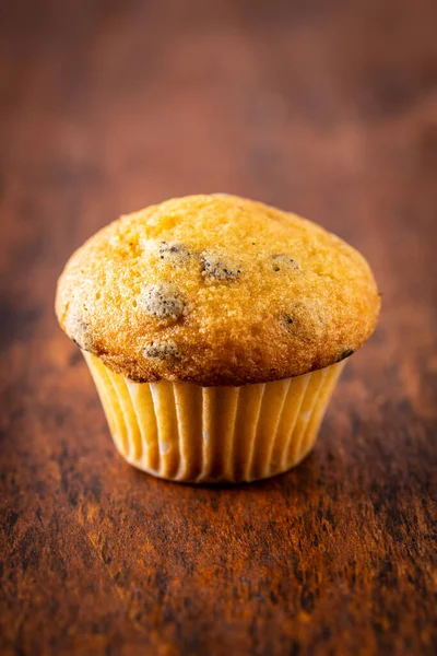 Muffins Vanille Gâteaux Sucrés Sur Table Bois — Photo