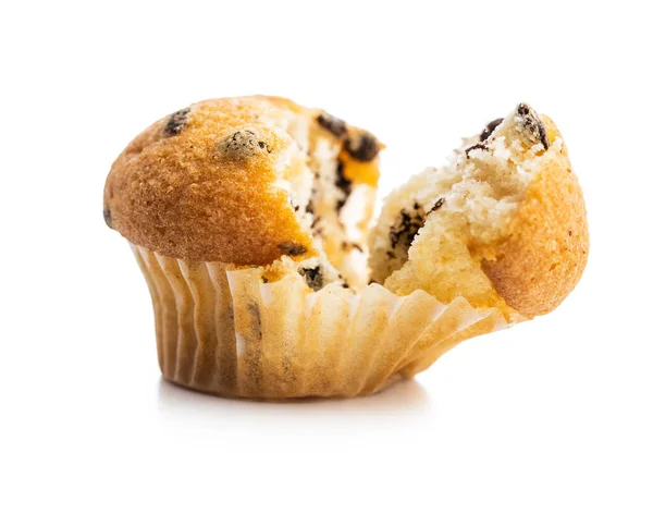 Muffins Vanille Cupcakes Sucrés Isolés Sur Fond Blanc — Photo