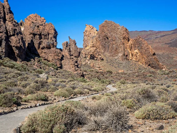Trilha Torno Das Formações Rochosas Roques Garcia Parque Nacional Teide — Fotografia de Stock