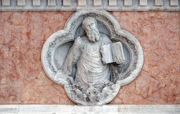 San Pablo Giovanni Ferabech Relieve Fachada Basílica San Petronio Bolonia — Foto de Stock