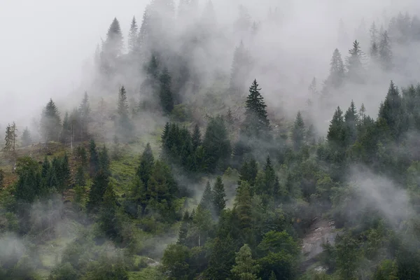 Frühnebel Den Österreichischen Alpen Herbst — Stockfoto