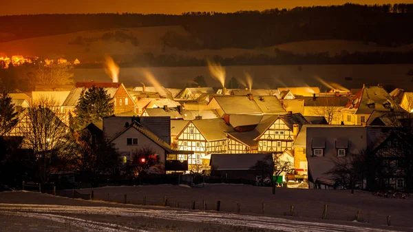 City Most Polluted Towns Evening — Stock Photo, Image