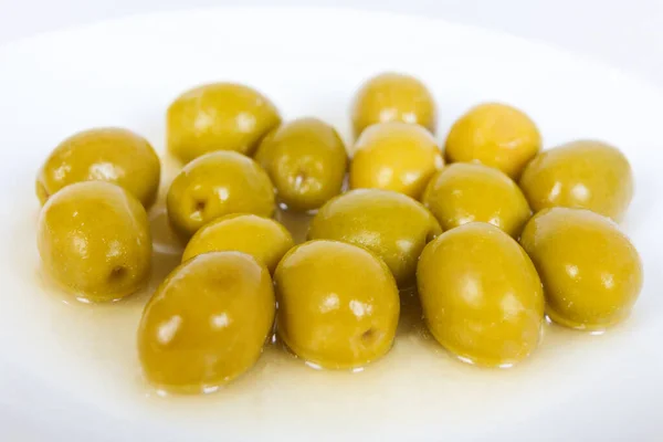 Group Olives White Plate Royalty Free Stock Photos